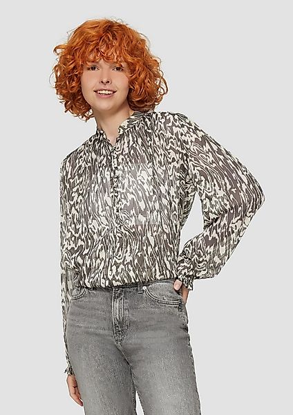 QS Langarmbluse Bluse Transparente Bluse mit All-over-Print günstig online kaufen