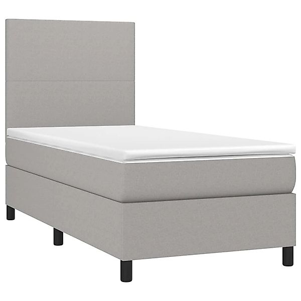 vidaXL Boxspringbett mit Matratze & LED Hellgrau 80x200 cm Stoff 3134669 günstig online kaufen