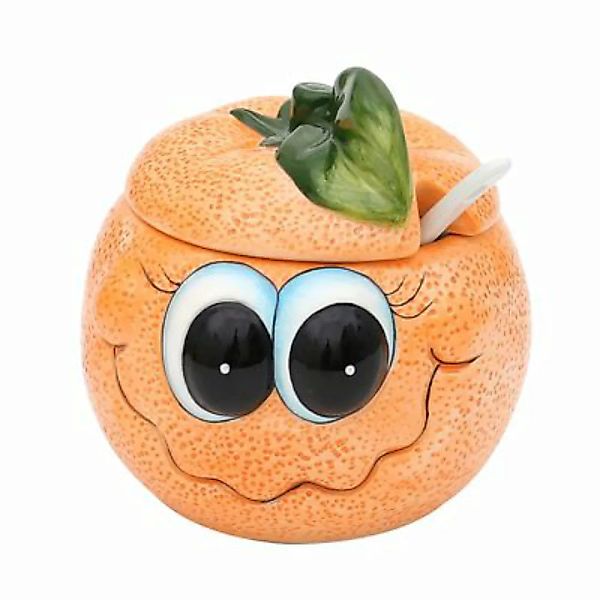Neuetischkultur Keramik Zuckerdose mit Löffel Früchte orange günstig online kaufen