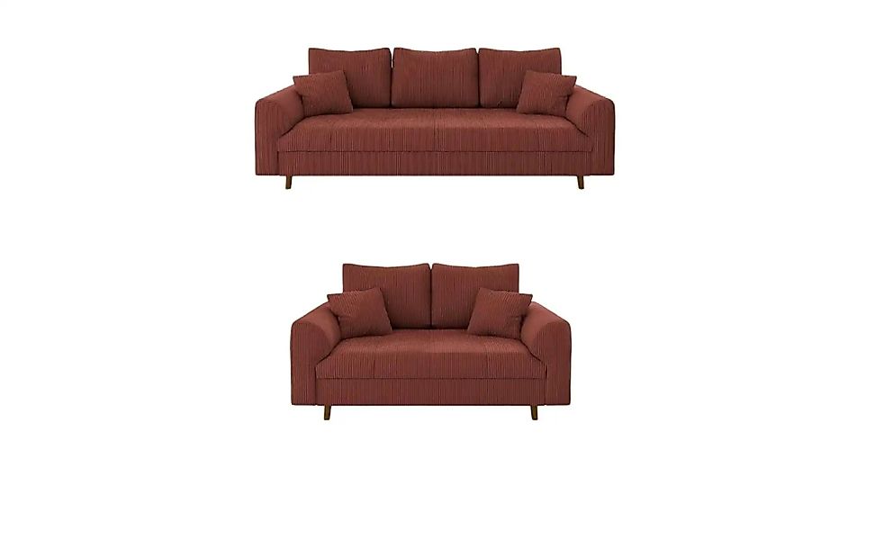 S-STYLE Polstergarnitur 3+2  Maya ¦ rot ¦ Maße (cm): B: 210 H: 81 Polstermö günstig online kaufen