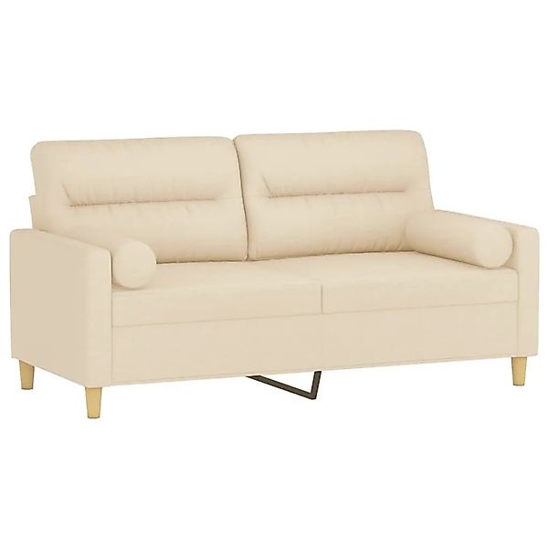 vidaXL 2-Sitzer-Sofa mit Zierkissen Creme 140 cm Stoff 3200823 günstig online kaufen
