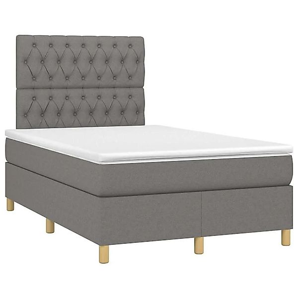 vidaXL Boxspringbett mit Matratze Dunkelgrau 120x190 cm Stoff 3269952 günstig online kaufen