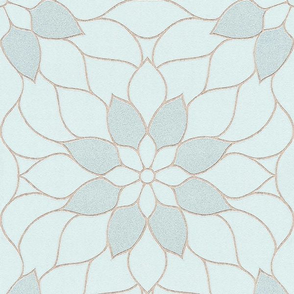Bricoflor Florale Tapete in Pastellfarben Mosaik Vliestapete Floral mit Gli günstig online kaufen
