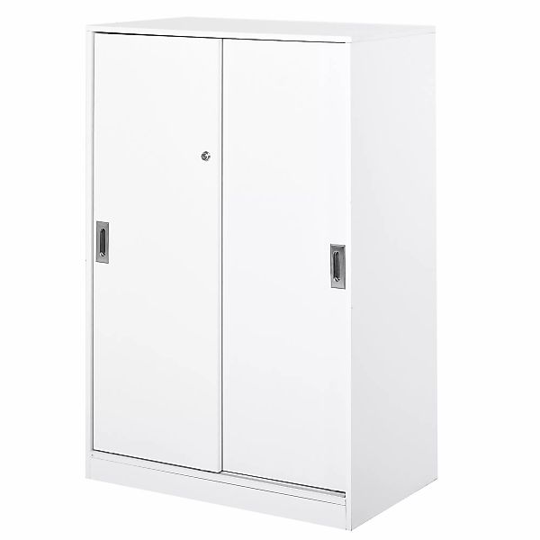 HOMCOM Aktenschrank, Büroschrank mit Türen, großer Bürocontainer mit 3 Rega günstig online kaufen