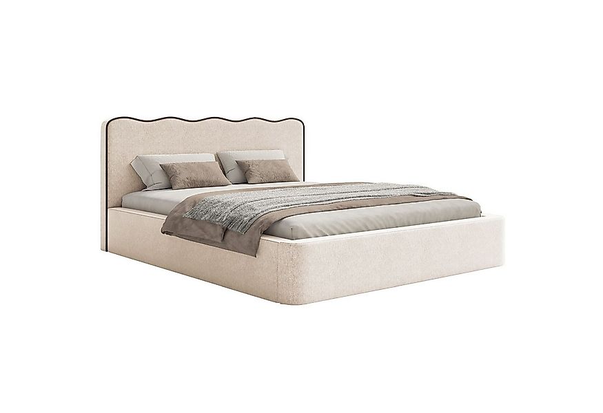 Selsey Polsterbett DUNEY, Polsterbett Samt/Strukturstoff, geschwungenes Kop günstig online kaufen