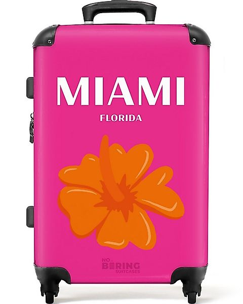 NoBoringSuitcases.com© Hartschalen-Trolley Rosa mit Miami Florida 67 cm - 7 günstig online kaufen