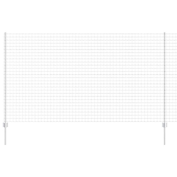 vidaXL Zaun mit Pfosten Silber 1,4 x 10 m Stahl 3336149 günstig online kaufen