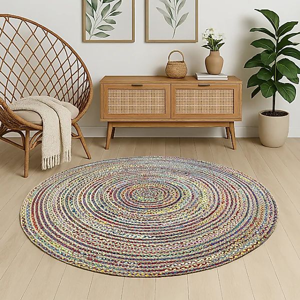 Myflair Möbel & Accessoires Teppich »Boho Breeze«, rund, 10 mm Höhe, Jutete günstig online kaufen