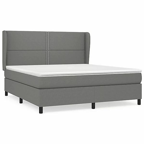 vidaXL Boxspringbett Boxspringbett mit Matratze Dunkelbraun 180x200 cm Stof günstig online kaufen