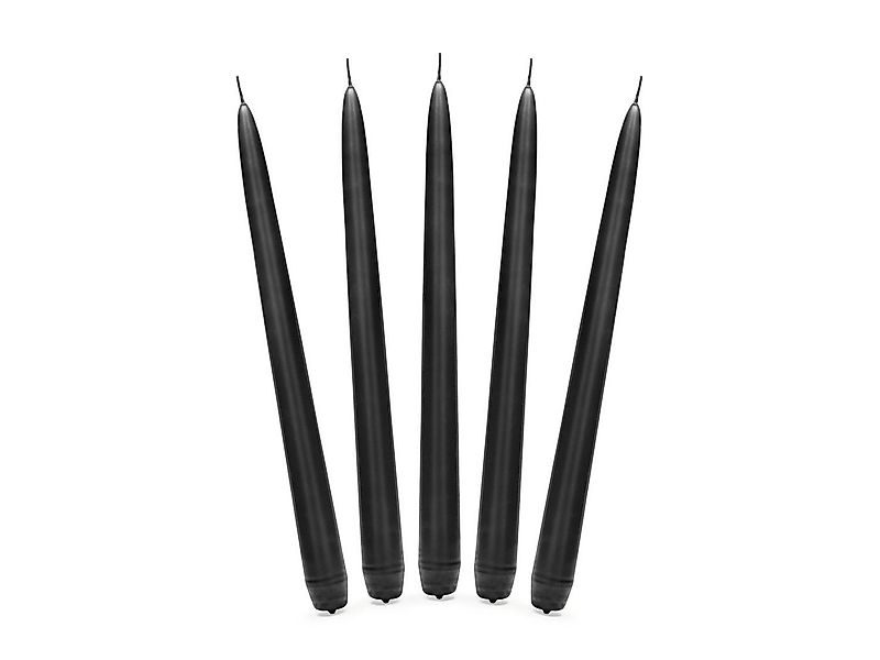 partydeco Spitzkerze, Spitzkerzen 24cm schwarz matt, 10 Stück günstig online kaufen