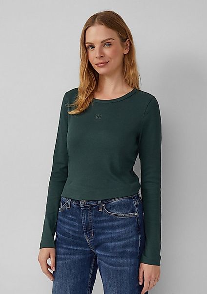 s.Oliver Langarmshirt T-Shirt Ripp-Langarmshirt mit Stickerei günstig online kaufen