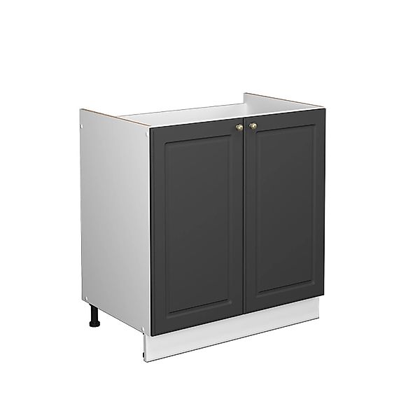 Vicco Spülenunterschrank Fame-Line Anthrazit-Gold/Weiß 80 cm AP Eiche günstig online kaufen