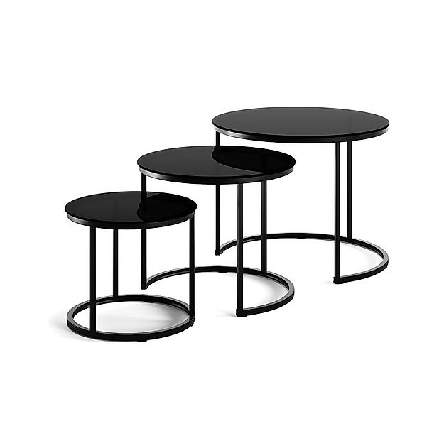 Vicco Couchtisch Montreal, Glas, 55 x 55 cm 3 Teile günstig online kaufen