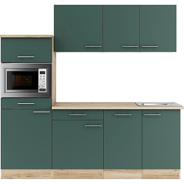 OPTIFIT Savona405 Küchenzeile 210 cm Steingrün günstig online kaufen