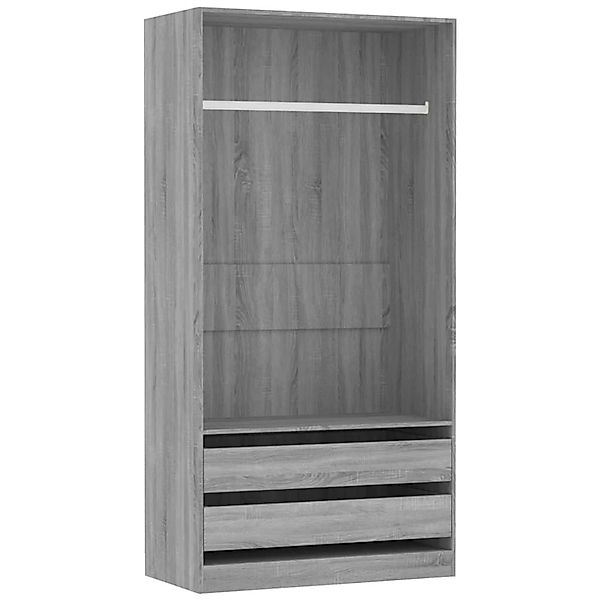 vidaXL Kleiderschrank Grau Sonoma 100x50x200 cm Holzwerkstoff Modell 1 günstig online kaufen
