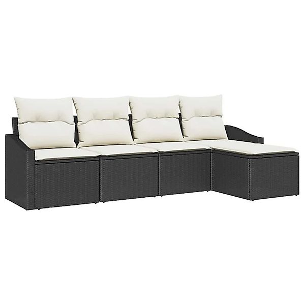vidaXL Sofa Set mit Kissen 5-Tlg Braun und Creme Poly-Rattan 3355356 günstig online kaufen
