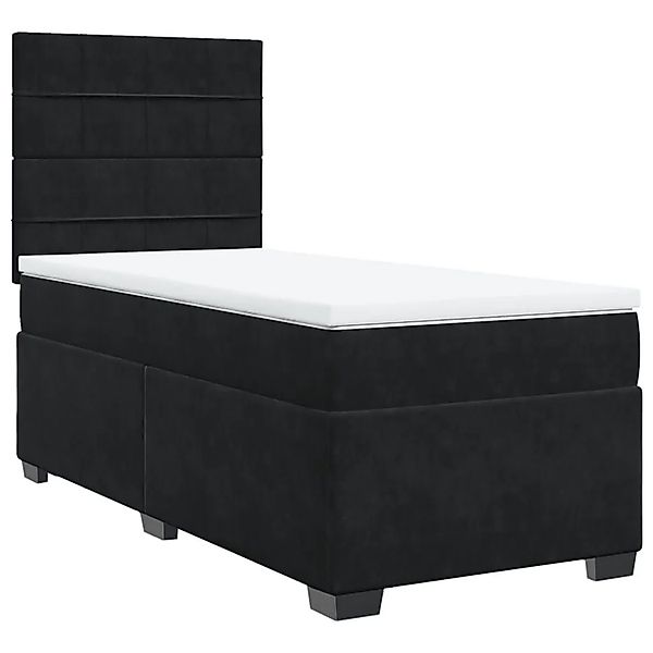 vidaXL Boxspringbett mit Matratze Schwarz 90x200 cm Samt 3290812 günstig online kaufen