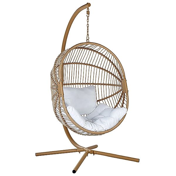 Beliani Hängesessel Beige Weiss 120x98x197 günstig online kaufen