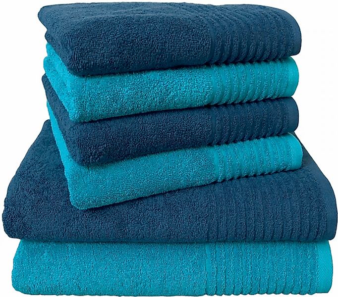Dyckhoff Handtuch Set »Brillant« Set 6 Stk. Walkfrottee mit Streifenbordüre günstig online kaufen