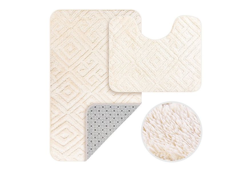 HOMELUX Badematte Badgarnitur 2-teilig mit Ausschnitt, weich & rutschfest, günstig online kaufen