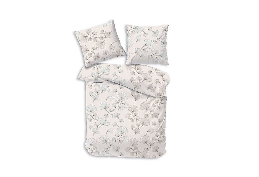 DOBNIG Bettwäsche Flanell, Flanell, 2 teilig, Gingko-Blätter, sand günstig online kaufen