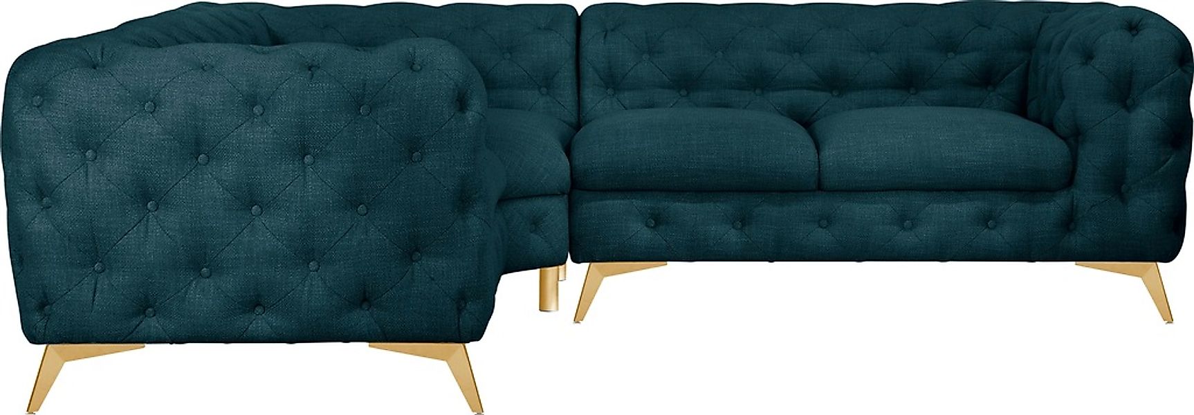 Leonique Chesterfield-Sofa "Ecksofa GLYNIS L-Form mit Wellenunterfederung, günstig online kaufen