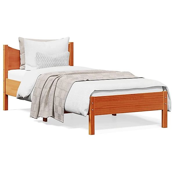 vidaXL Massivholzbett ohne Matratze Wachsbraun 90x190 cm Kiefernholz 844756 günstig online kaufen
