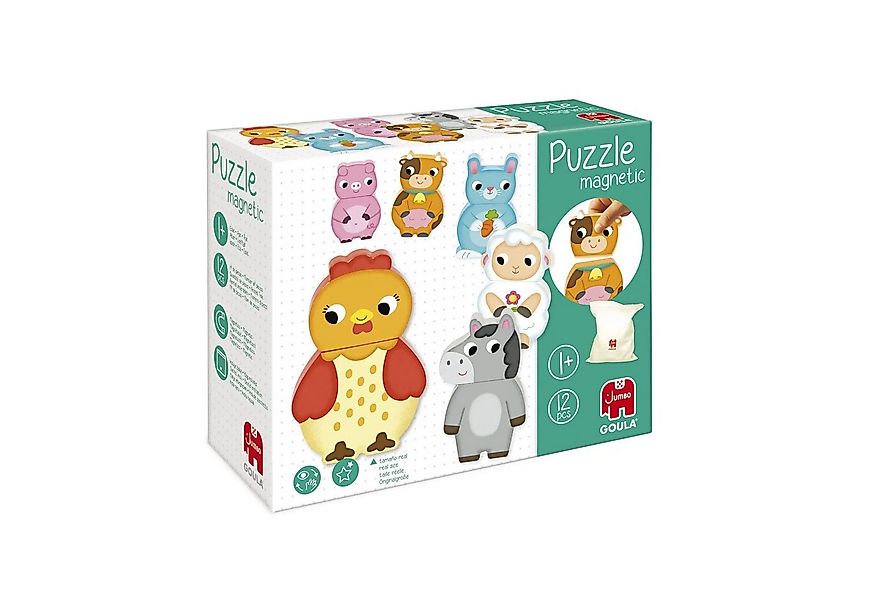 Jumbo Spiele Puzzle GOULA Magnetisches Holzpuzzle Bauernhof, Puzzleteile günstig online kaufen
