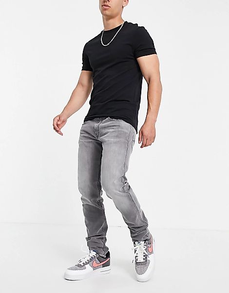 Replay – Anbass 573 Bio – Jeans mit schmalem Schnitt-Grau günstig online kaufen