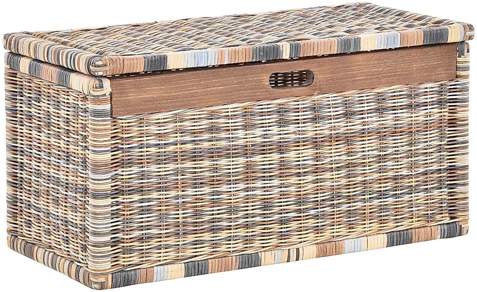 Krines Home Wäschetruhe Korb mit Deckel Rattan geflochten Regalkorb Schrank günstig online kaufen