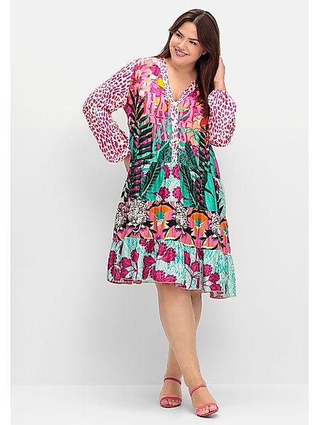 Sheego Sommerkleid "Große Größen", aus Viskose-Satin, im Stufenschnitt günstig online kaufen