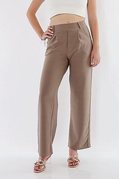 MIRROSI Stretch-Hose Damen Hose mit breitem Bein High Waist günstig online kaufen