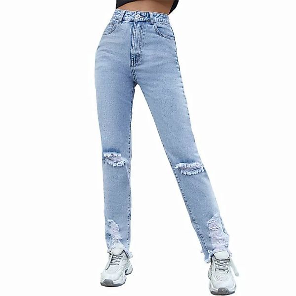 RUZU UG Jeanshotpants Damen Lässige Jeanshose enge schlankmachende Bleistif günstig online kaufen