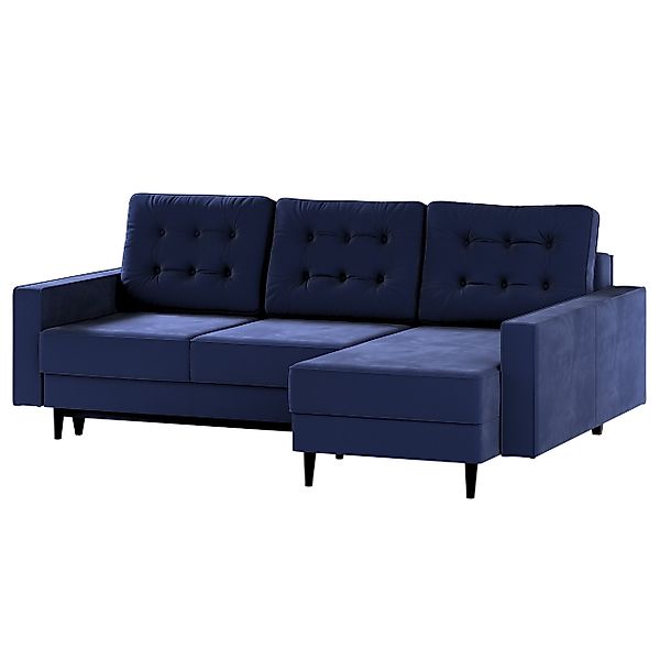 Ausklappbares Ecksofa Svein, dunkelblau, 224x164x91, Polsterstoffe (RI81) günstig online kaufen