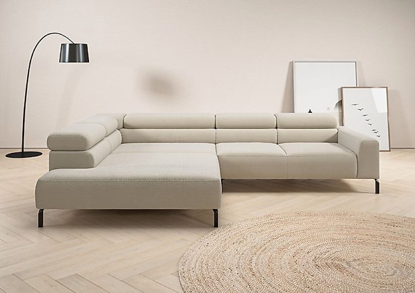 PLACES OF STYLE Ecksofa »Antonelli, L-Form, inkl. Kopfteilverstellung, Brei günstig online kaufen