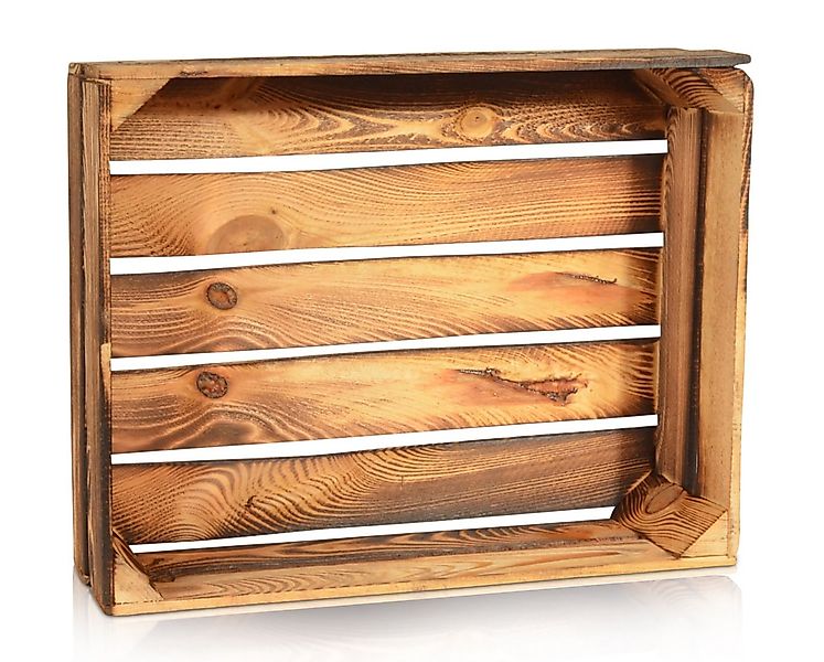CHICCIE Holzkiste Regale Geflammt 50x40x15cm - Kisten Weinkisten (1 St) günstig online kaufen