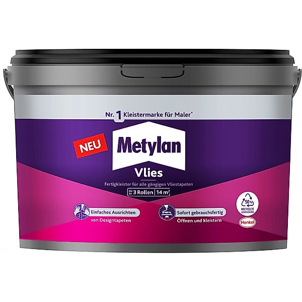 Metylan Fertigkleister Vlies 3 kg Eimer Transparent günstig online kaufen