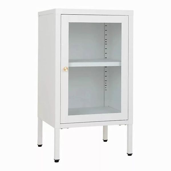 LebensWohnArt Mehrzweckschrank Moderne Kommode DAILY 70cm weiss Glastür Met günstig online kaufen