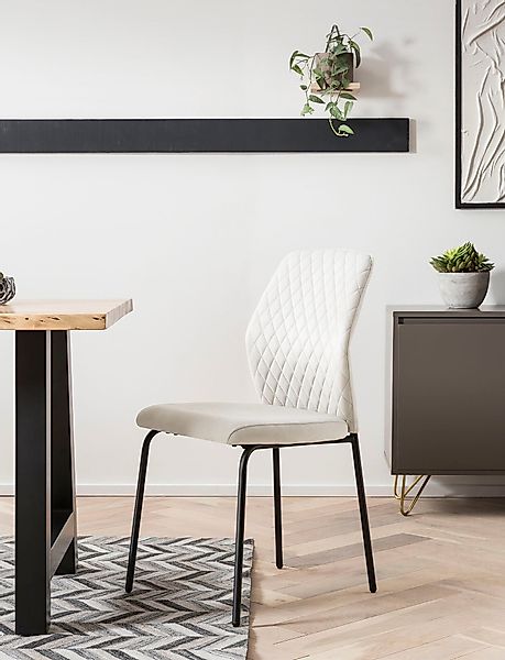 SalesFever 4-Fußstuhl "Esszimmerstuhl mit elegantem Stil" (Set) 2 Stk. Samt günstig online kaufen