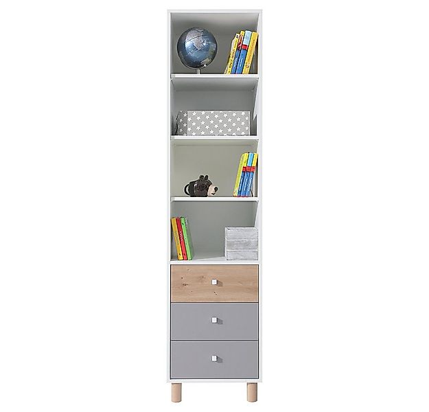 Lomadox Regal FAIRFAX-133, Regalschrank, in weiß mit Eiche und grau günstig online kaufen