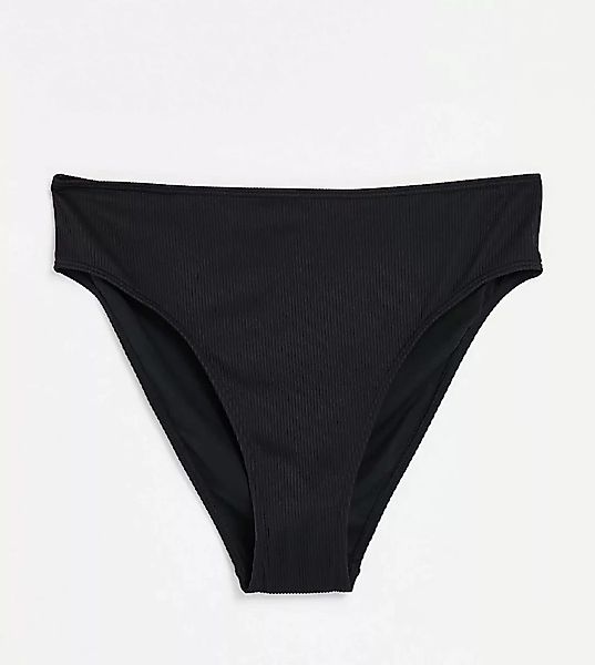 Simply Be – Mix and Match – Strukturierte Bikinihose in Schwarz günstig online kaufen