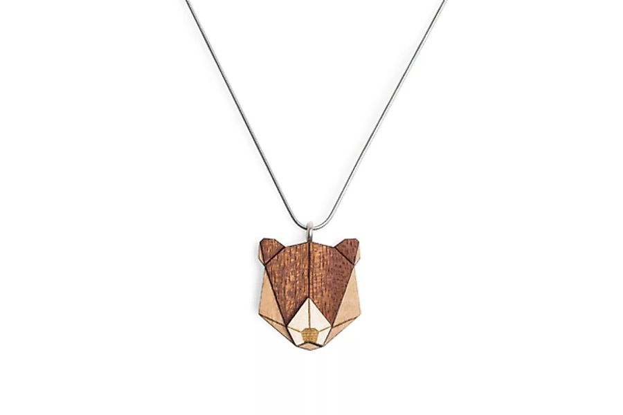 Halskette Bear | Kette Mit Anhänger Aus Holz | Tier Motiv | Bear günstig online kaufen