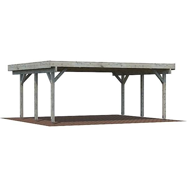 Palmako Doppelcarport Karl Grau tauchgrundiert 600 cm x 512 cm günstig online kaufen