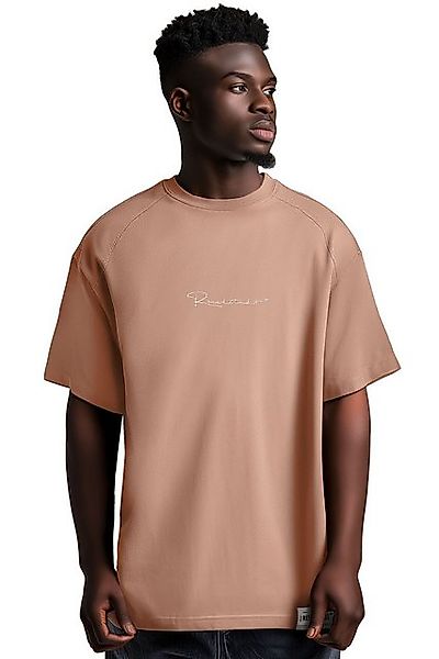 Reichstadt Oversize-Shirt Casual T-shirt 22RS033 Warm Brown XXL mit Stitchi günstig online kaufen