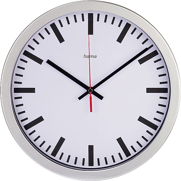 Hama Uhr Funkuhr Bahnhof 00186385 silber günstig online kaufen