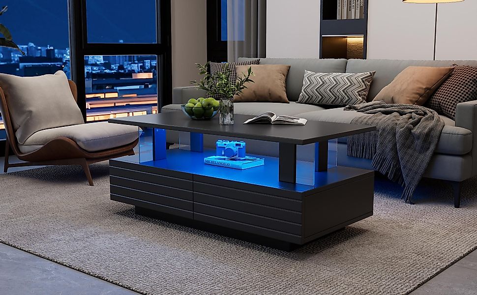 XDOVET Couchtisch Moderner Acryl-LED-Couchtisch wohnzimmertisch Breite günstig online kaufen