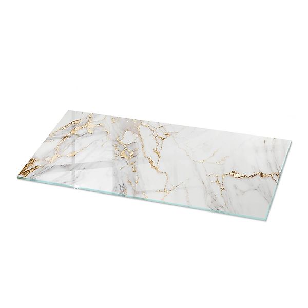 Tulup Tischplatte Edler Marmor mit Adern Glas für Tischplatte 125x50 cm Wei günstig online kaufen