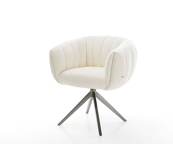 Drehstuhl Jada-Flex Bouclé Weiß Kreuzgestell breit Graphit 360° drehbar Wip günstig online kaufen