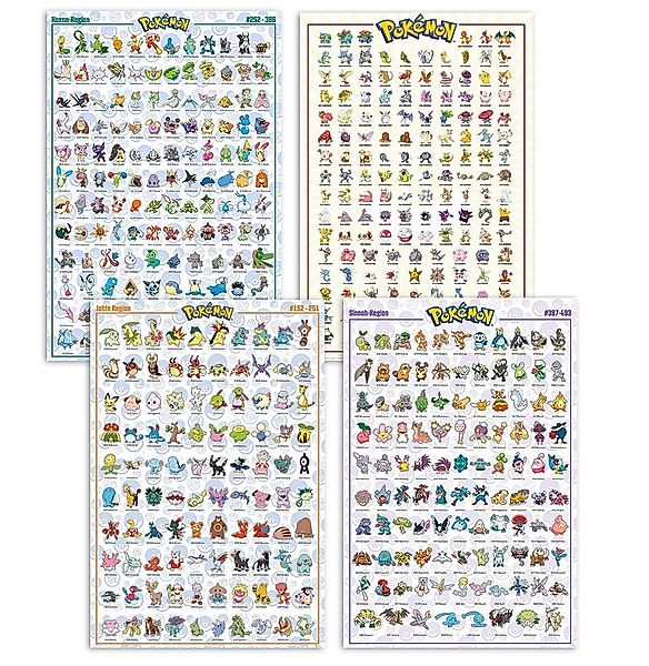 The Pokémon Company International Poster Pokemon Poster 4erSet Region Kanto günstig online kaufen
