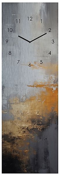 Levandeo® Wanduhr (Wanduhr Metall 20x60cm Schwarz Gold Abstraktes Design Me günstig online kaufen